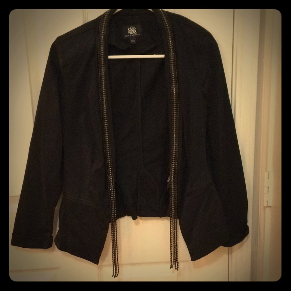 Black Rock & republic blazer with rhinestone trim